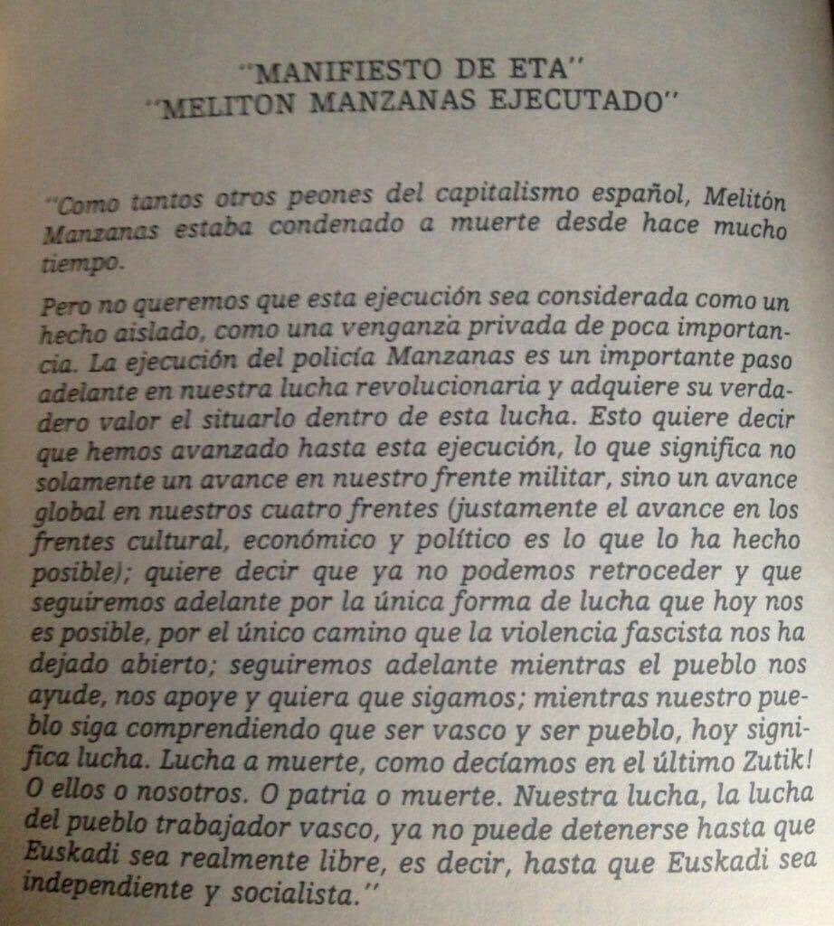 joan_vdg's tweet photo. #taldiacomavui de 1968 ETA ajusticiava al cap de la policia política franquista, la Brigada Político-Social, brutal i sàdic torturador i col·laborador de la Gestapo nazi Meliton Manzanas. https://t.co/CgejEuv3jj