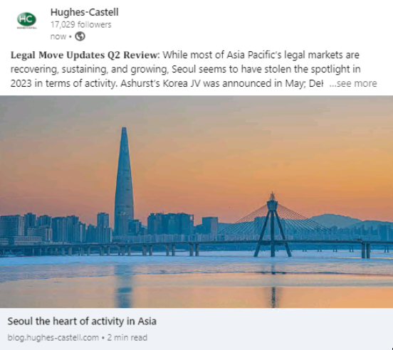 HughesCastellHK's tweet photo. 𝐋𝐞𝐠𝐚𝐥 𝐌𝐨𝐯𝐞 𝐔𝐩𝐝𝐚𝐭𝐞𝐬 𝐐𝟐 𝐑𝐞𝐯𝐢𝐞𝐰: Seoul the heart of activity in Asia https://t.co/FZwm86ihXK https://t.co/roMo1l7BQQ