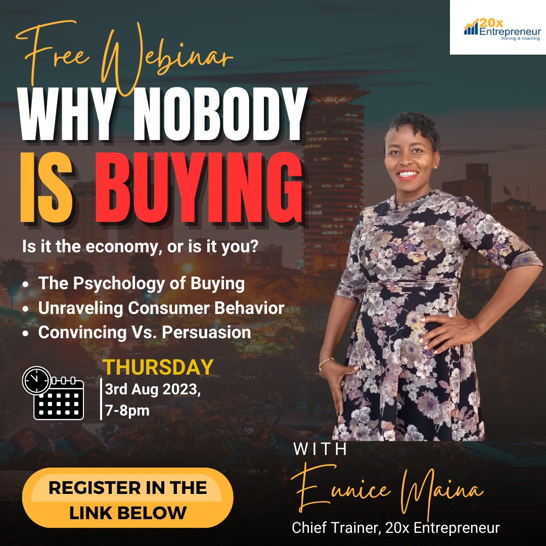 Is it the economy, is it you, or is it a little of both?

Join our free webinar on Thursday 3rd 2023 at 7pm E.A.T and learn about buyer psychology and how you can make a value proposition that sells.

Sign up: bit.ly/20xbuyingpsych… 

Worldcoin Africa Niger CS Owalo Crazy Kennar