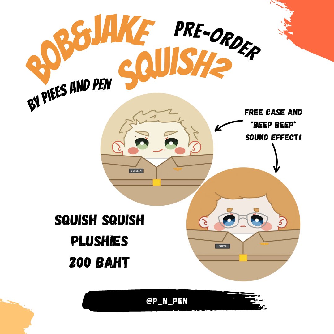 P_n_Pen's tweet photo. 💥Squish Squish Pre-Order Alert💥 #PieesOrder

เปิดให้พรีออร์เดอร์สำหรับเจ้าก้อนปี๊ปๆ เจคกับบ็อบแล้วค่า มารับน้องไปเลี้ยงที่บ้านกันเถอะ🥺🙏

👓จองได้ตั้งแต่วันนี้ - 2 กันยายน 23.59 น.🤠
🙏สินค้าใช้เวลาจัดทำประมาณ 25-28 วันหลังจากหมดเวลาพรี🙏

Link: https://t.co/XgNi0DQoTq https://t.co/29wRtIO0Bw