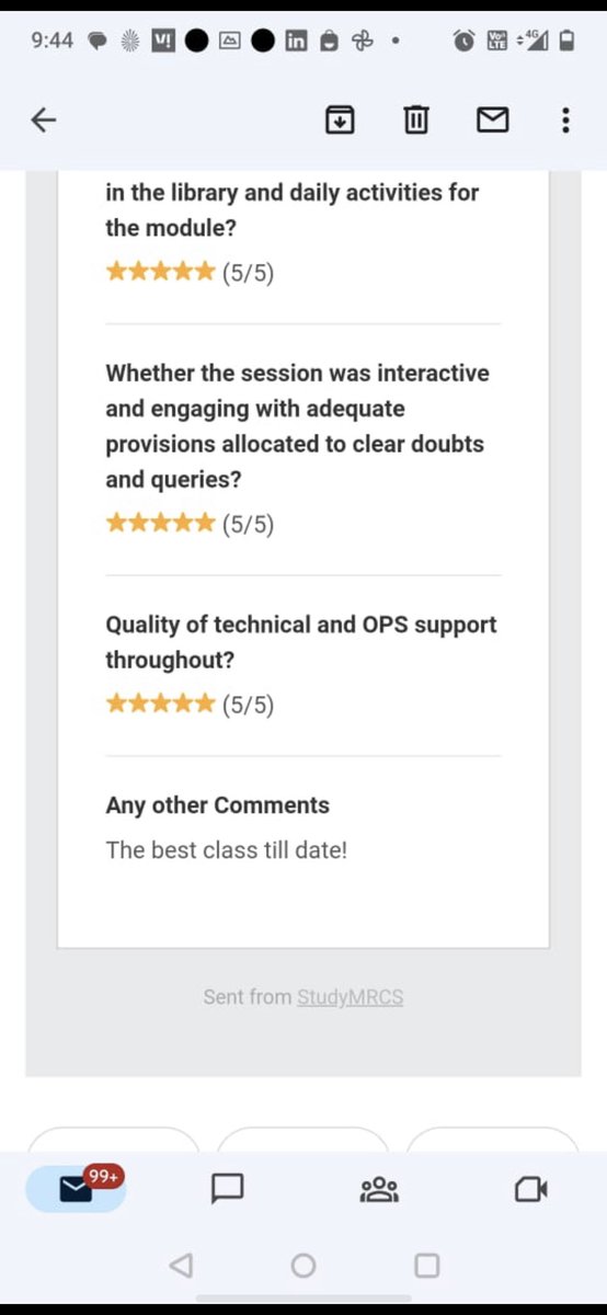 sekaran_praveen's tweet photo. This is what we endeavour for!! Always humbling when we get positive feedback from the students!! #mentoring #StudyMRCS #coursedirector https://t.co/gdcbwlaSSC