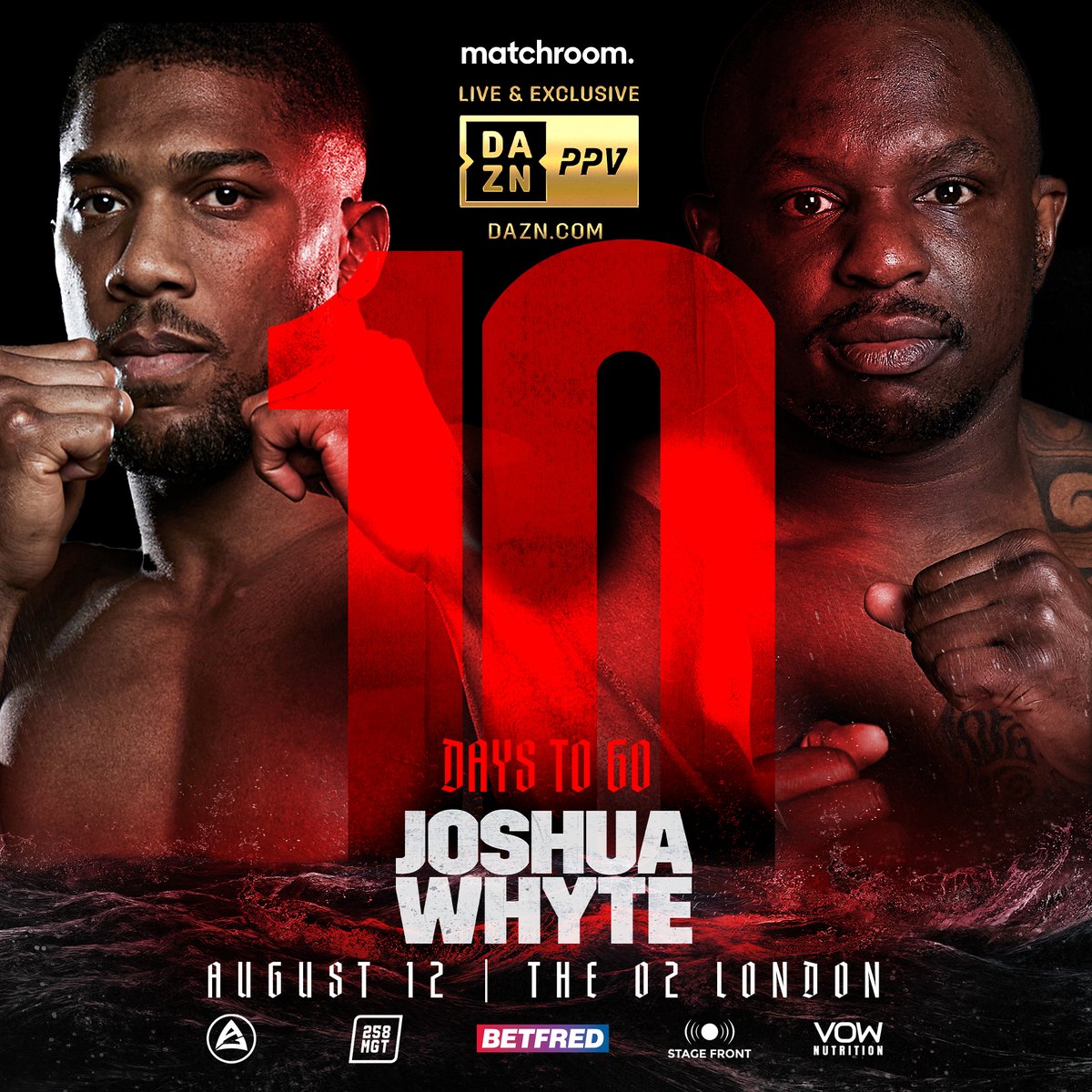 The countdown is on 🔥

10 days until <a href="/anthonyjoshua/">Anthony Joshua</a> and <a href="/DillianWhyte/">Dillian Whyte</a> run it back at The O2 🤯

#JoshuaWhyte2 live on <a href="/DAZNBoxing/">DAZN Boxing</a> PPV