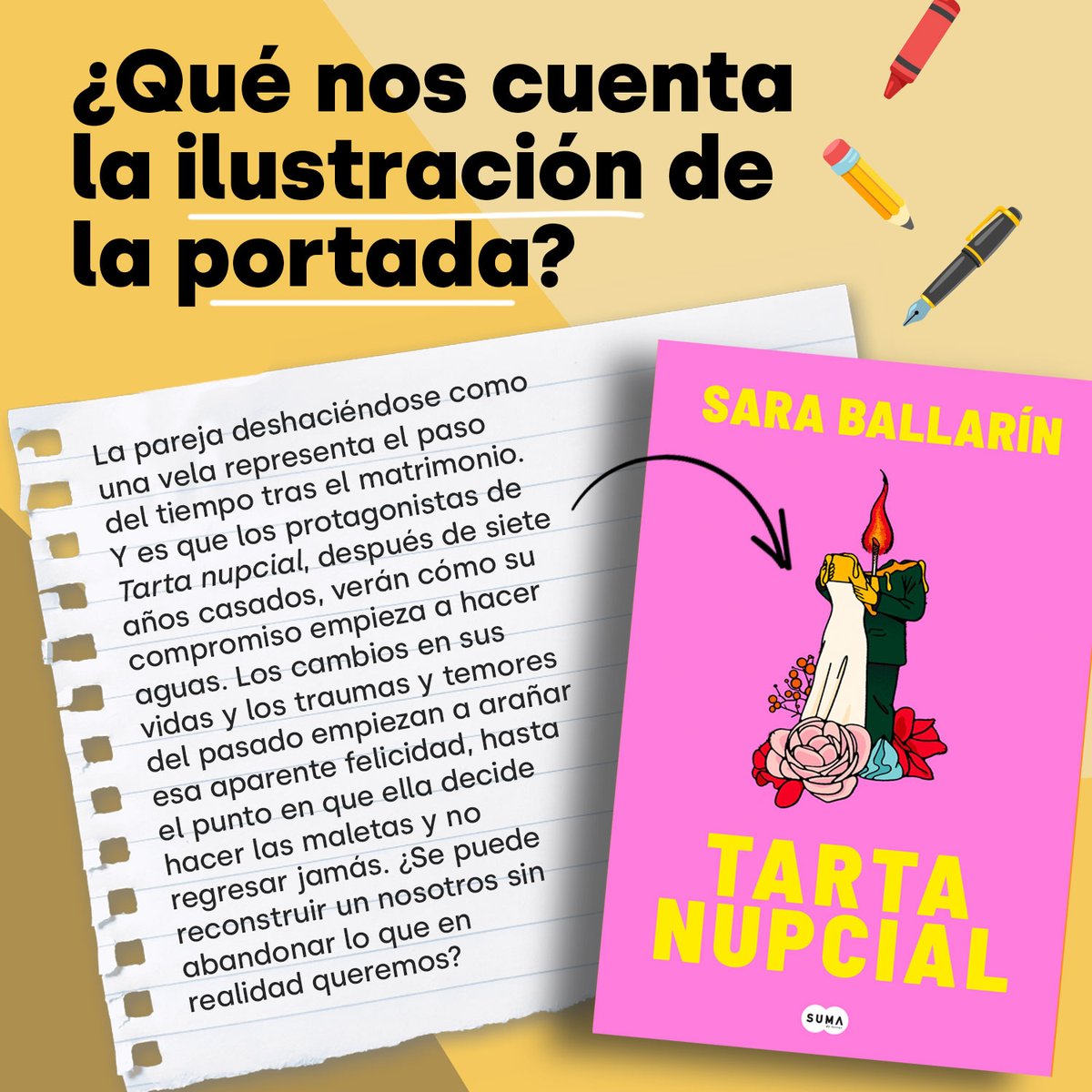 Esto es lo que <a href="/sarinballarin/">Sara Ballarín</a> explora en su nueva novela 'Tarta Nupcial'. La ilustración lo dice todo...

Leer más: bit.ly/3NQYU7A