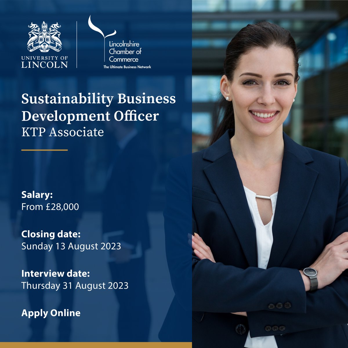 We're proud to be working with <a href="/lincscham/">Lincolnshire Chamber</a> on a Knowledge Transfer Partnership on sustainability &amp; are seeking a #KTP Associate for the project. If you have an interest in sustainability &amp; business support, this role might be the perfect challenge for you: jobs.lincoln.ac.uk/vacancy.aspx?r…