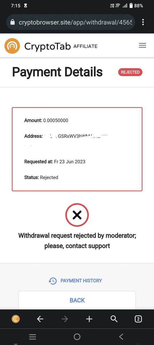 TheRockingRoy's tweet photo. @CryptoTabnet Why was my payment rejected? https://t.co/lnBOwvfhxl