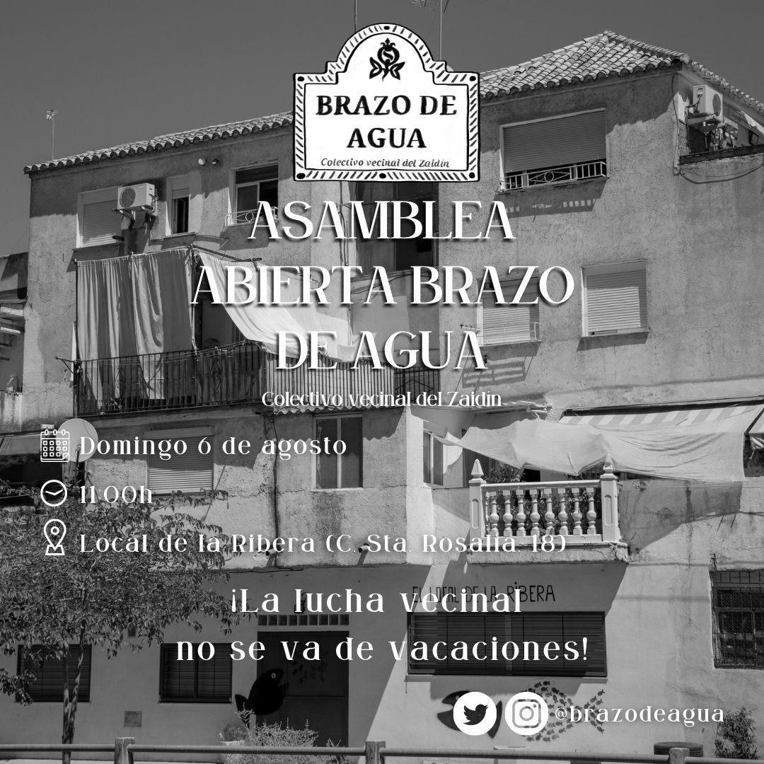 Porque los alquileres no dejan de subir, la carestía de la vida no deja de aumentar ni el machismo, el racismo ni la LGBTfobia dejan de estar presentes por ser verano...

¡LA LUCHA VECINAL NO SE VA DE VACACIONES!

Nos vemos este domingo a las 11:00 en el local de la Ribera ✊