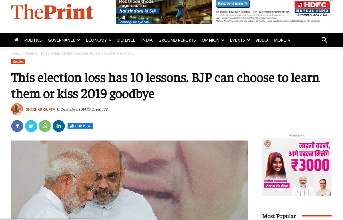 According to Shekhar Gupta "Battle of 2024 has skipped semis, gone