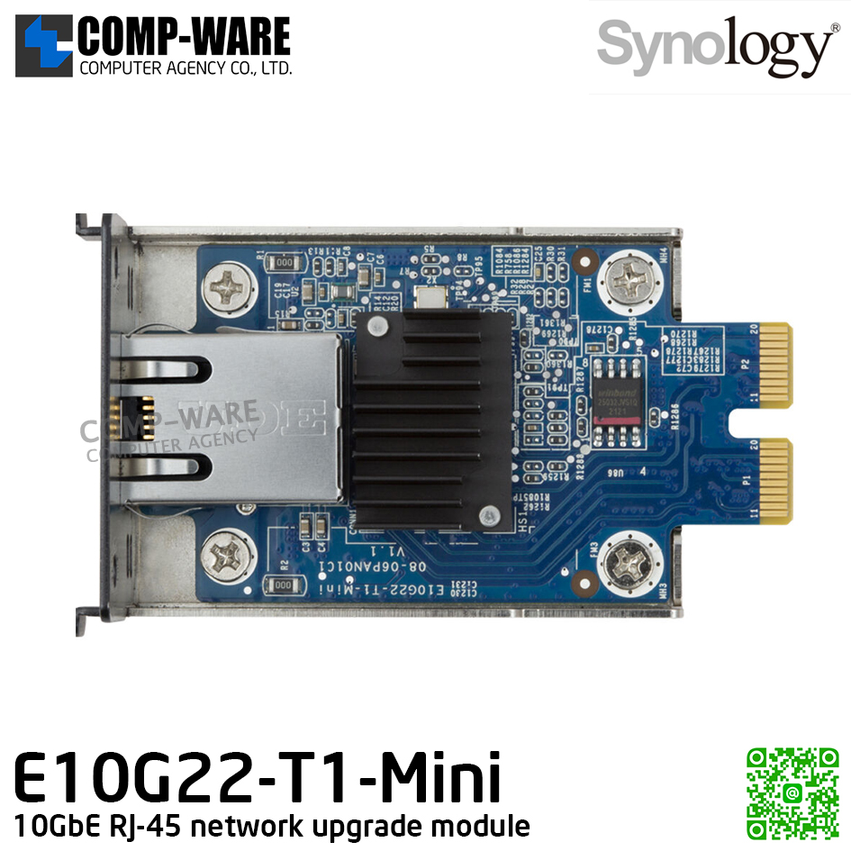 compware's tweet image. Synology E10G22-T1-Mini 10GbE RJ-45 network upgrade module for compact Synology servers / 3Y Warranty
--
สั่งซื้อได้ที่ &amp;gt;&amp;gt; compware-agency.com/p/4191
--
#compware #saimai #ร้านคอมสายไหม #อุปกรณ์คอมพิวเตอร์ #Synology #network #E10G22T1Mini #10GbE #RJ45