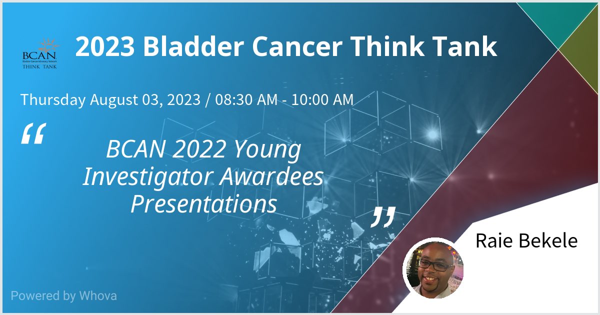 RaieBekele's tweet photo. I am speaking at 2023 Bladder Cancer Think Tank. Please check out my talk if you're attending the event! #BCANthinktank #thinktank #TT23 #tt23 #bcan @BladderCancerUS - via #Whova event app https://t.co/SkLMW4DUc7