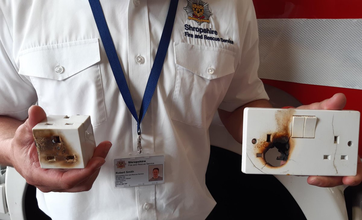 SFRS_Prevention's tweet image. #electricalsafety plugs and sockets, keep an eye out for the following:

Hot plugs or sockets, scorch marks, fuses that often blow

Poorly wired plugs #wiringproblems

Overloaded sockets – too many appliances in one socket can lead to overheating
#SAFETYNEVERTAKESADAYOFF