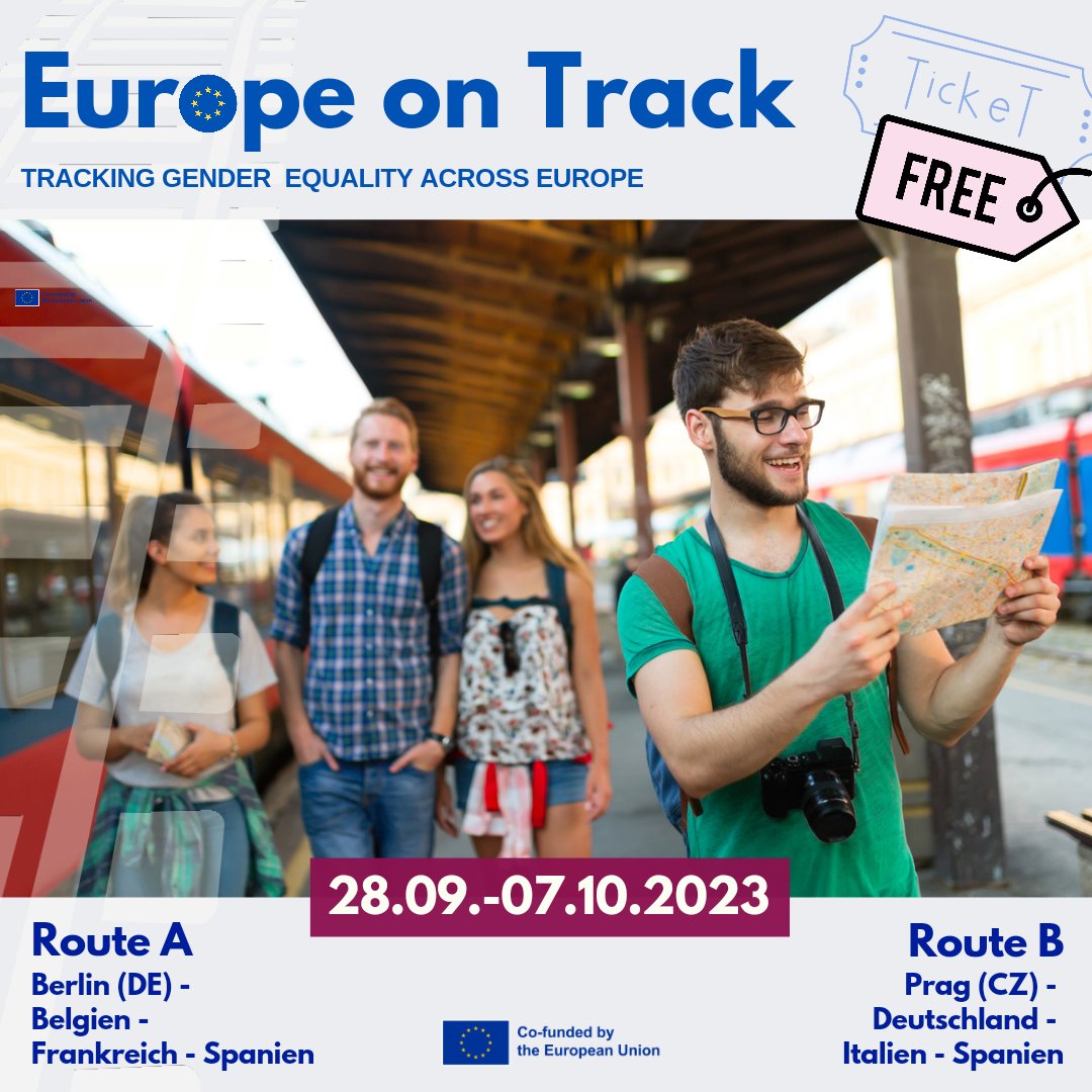 🇪🇺Europe on Track 🚉 – geh mit uns auf eine besondere Reise! ✴️
Du bist zwischen 18 und 25 Jahre alt und #GenderEquality liegt dir am Herzen? Bewirb Dich jetzt! Alle Infos: eab-berlin.eu/de/projekt/eur…

#EuropeOnTrack #Interrail #Politik #Gender  #International #Jugendprojekt #EAB