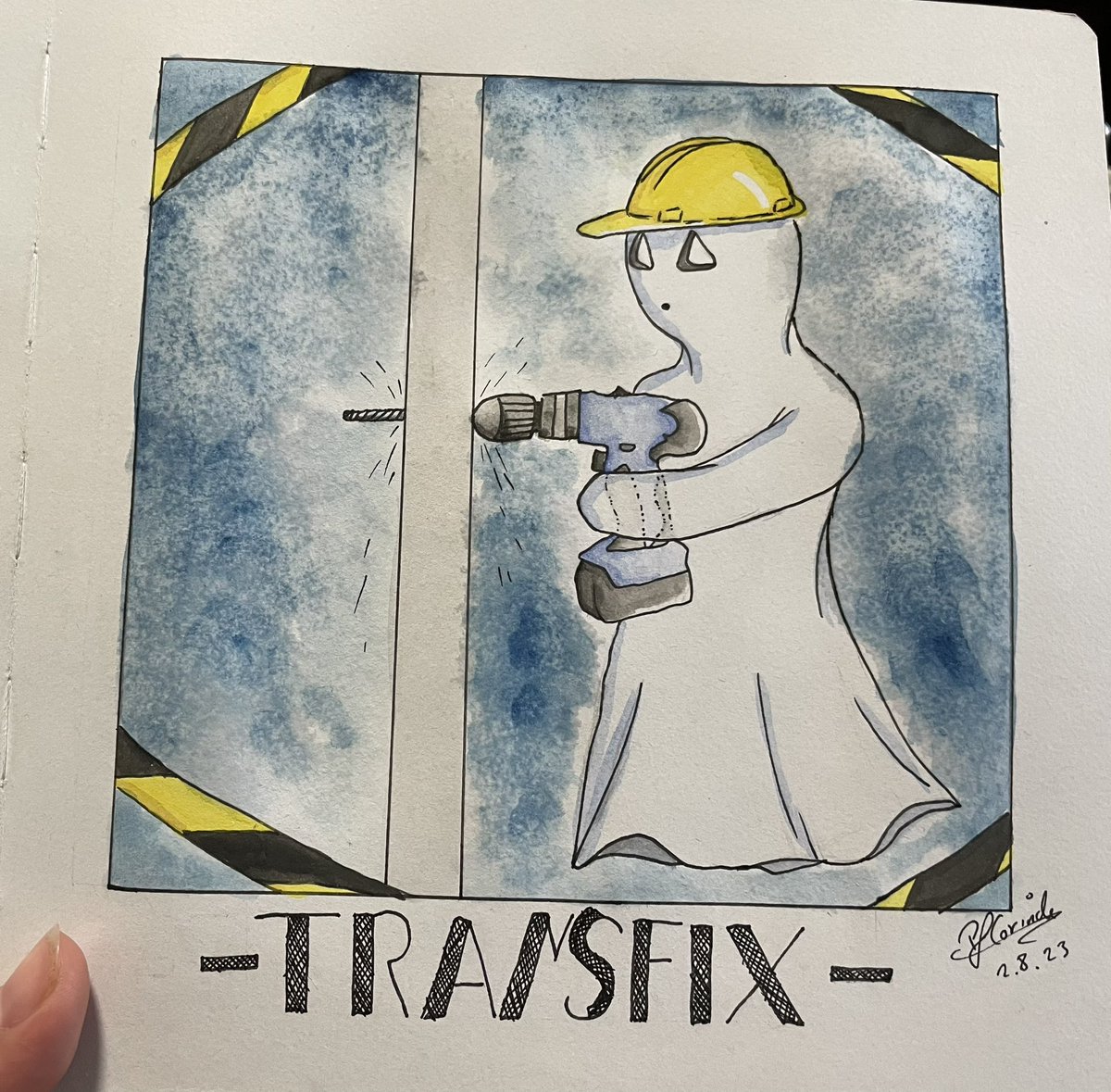 pflorinde's tweet photo. Tag 2 der #challenge 😇 vom #AuGhost #AuGhost2023 #art #artist #artwork #ArtistOnTwitter  #illustrationartists #Transfix #illustration #aquarell #aquarelle #Watercolour #traditionalart #traditional #AuGhost2023Transfix https://t.co/B4EVnUf6Zt