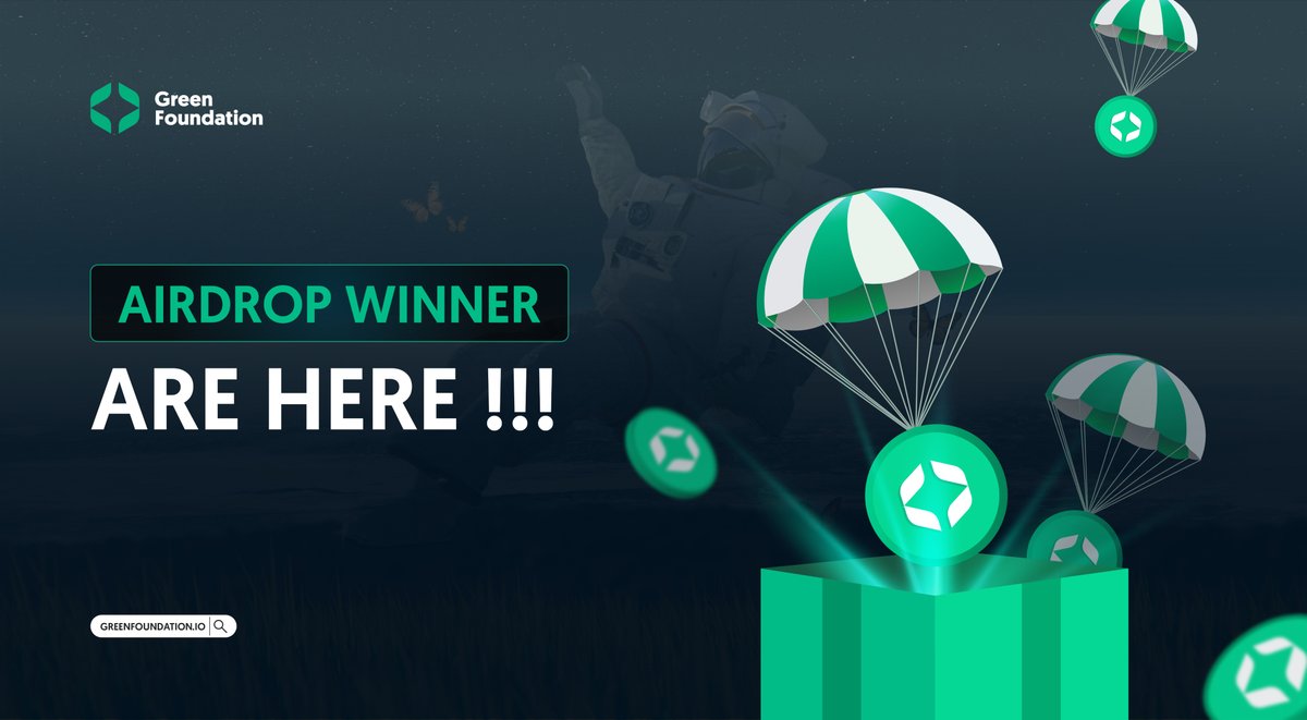 GreenFoundhssm's tweet photo. ๐ฑ Green Foundation Airdrop Winners List is here! ๐ฑ
We are thrilled to announce the winners of our Airdrop event. ๐๐
Congratulations to all the lucky participants who have been selected. You can find the list of winners here: https://t.co/fZgT9afHs1
#greenfoundation #tripx https://t.co/IHP0JbDBey