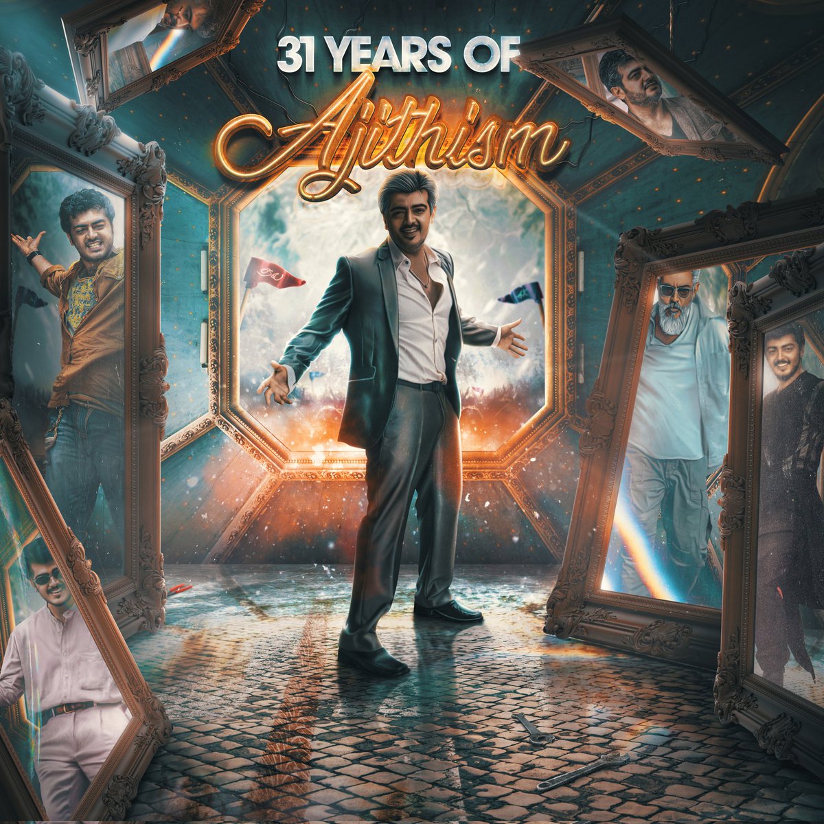 ThalaAjith_FC's tweet photo. Presenting You All The DAZZLING And WONDERFUL Common DP For The Man Who Is Ruling Kollywood With His Most Loyal Fans 🔥

Designed By @IamArjun_KGM 🫡

Celebration Begins 🎉

#31YearsOfAjithKumar || #AjithKumar https://t.co/G3vUqwFu2F
