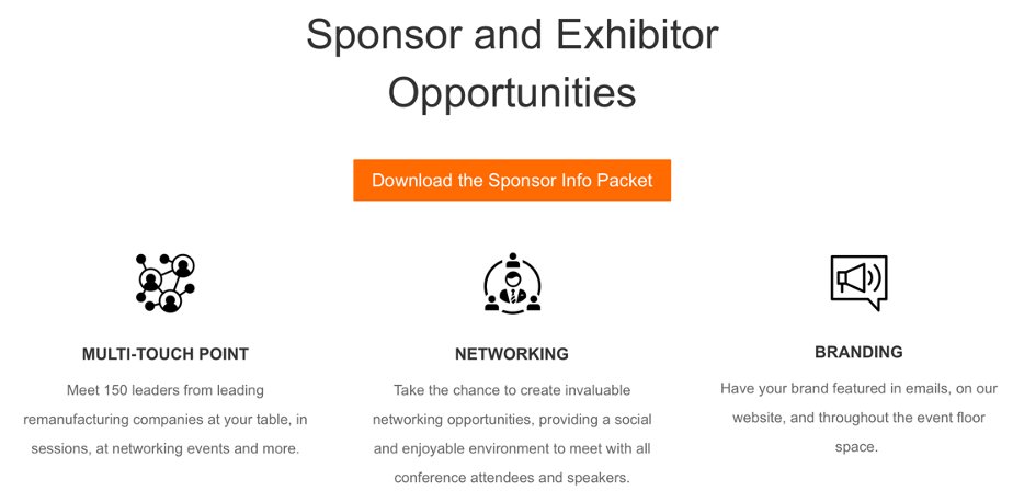 Each year, the RIC-RIT World Remanufacturing Conference welcomes business and technical executives representing all facets of reman. This is a great opportunity to build awareness. Check out sponsorship and exhibitor opportunities available.
worldremanconference.com/2023-conferenc…
