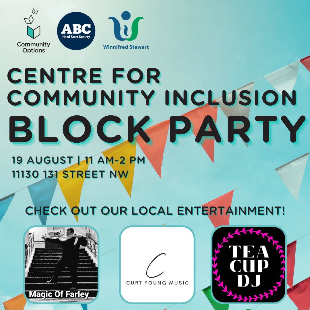 Get ready to be entertained all afternoon! Join us at the party &amp; experience amazing performances by local entertainers <a href="/cyhealers/">Curt Young & The Healers</a> <a href="/FarleyRamstad/">magicman Farley</a> &amp; <a href="/theteacupdj/">Danica Mc</a>. Don't miss out on the fun! See you there! 🎉  
Learn more: ow.ly/MHQC50Pqks3 
#CommunityBlockParty #yeg