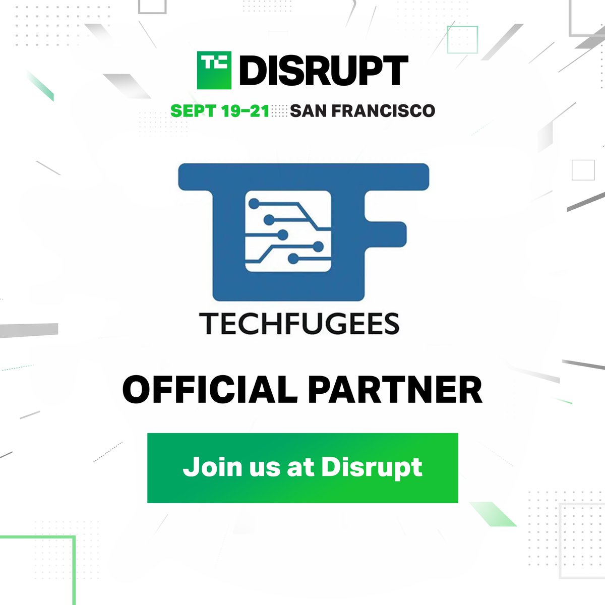 We are thrilled to announce our official partnership with @TechCrunch Disrupt 2023🥳