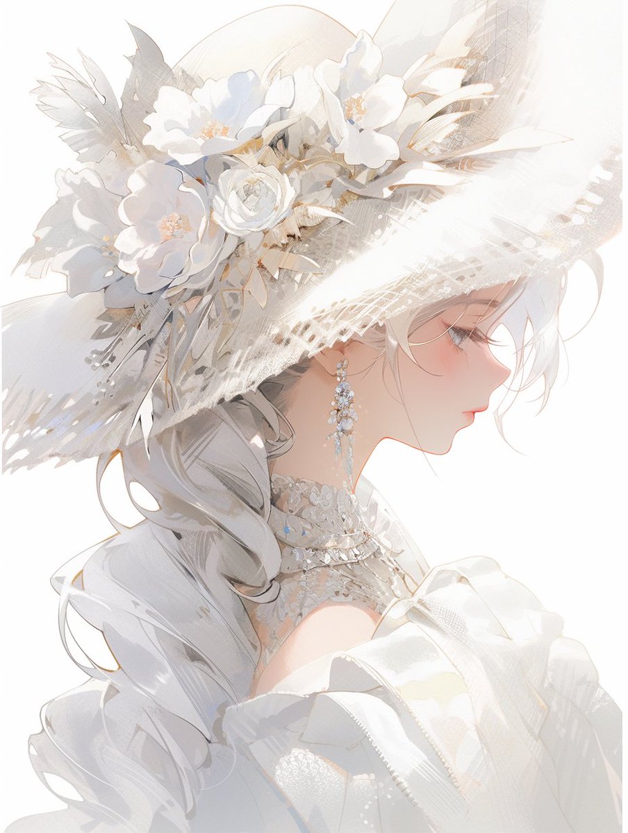 「白い花の少女」|tarteのイラスト