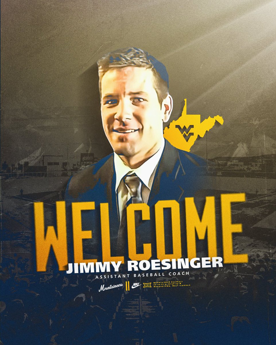 Excited to announce our new assistant coach, Jimmy Roesinger! Welcome to Morgantown! 📰wvusports.co/44Slmon #HailWV | @jimbrorace
