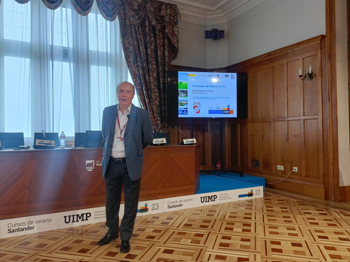 Retomamos la sesión de tarde en el curso de <a href="/UIMP/">UIMP</a> sobre #TecnologíasCAUC con Fernando Rubiera, de <a href="/incarCSIC/">INCAR-CSIC</a>, para hablar de tecnologías de captura de CO₂