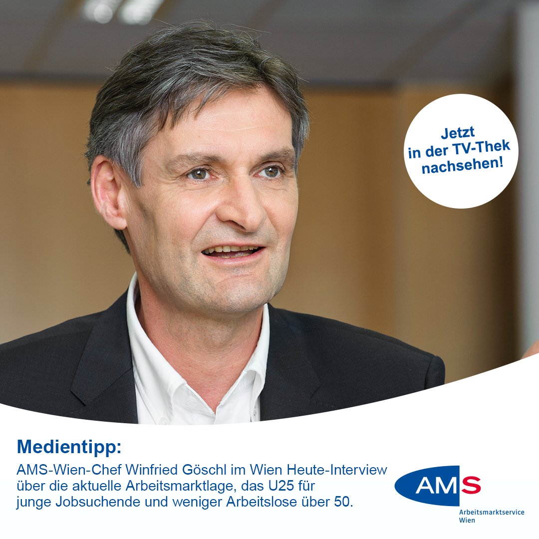 📺 Medientipp: AMS-Wien-Chef Winfried Göschl im Wien Heute-Interview über die aktuelle Arbeitsmarktlage, unterstützende Angebote des U25 für junge Arbeitsuchende und die gesunkene Arbeitslosigkeit bei über 50-Jährigen.
▶ Jetzt nachsehen: tvthek.orf.at/profile/Wien-h…