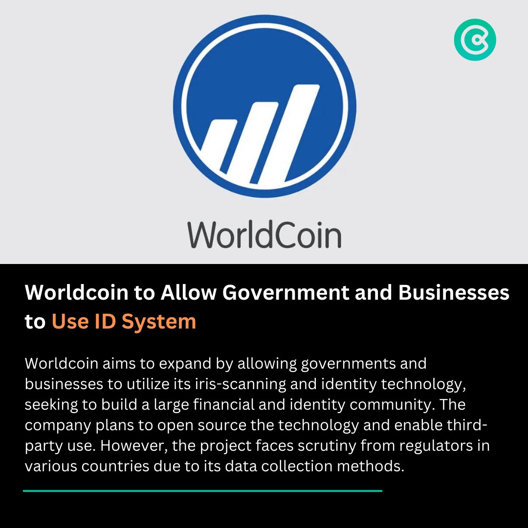 Fynx_Crypto's tweet image. Worldcoin to Allow Government and Businesses to Use ID System

Worldcoin aims to expand by allowing governments and businesses to utilize its iris-scanning and identity technology, seeking to build a large financial and identity community. 

#Worldcoin #IDSystem