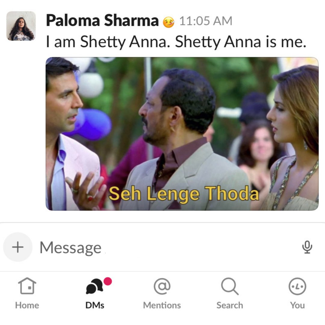 The only professional response to a "How are you?" on Slack