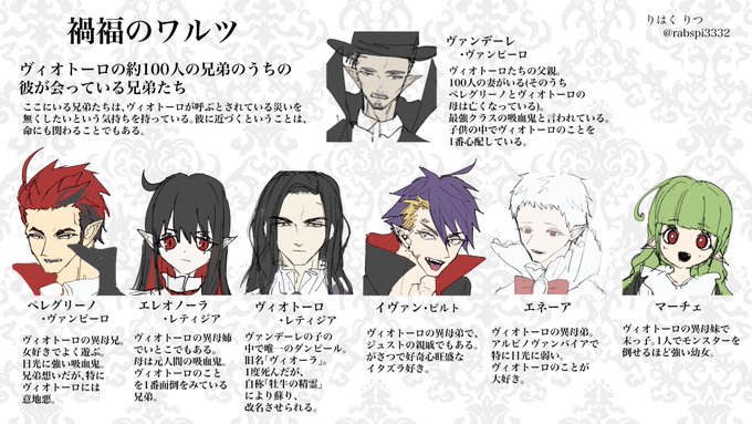 #禍福のワルツ 
ヴィオの兄弟たちと父親🧛‍♂️ 