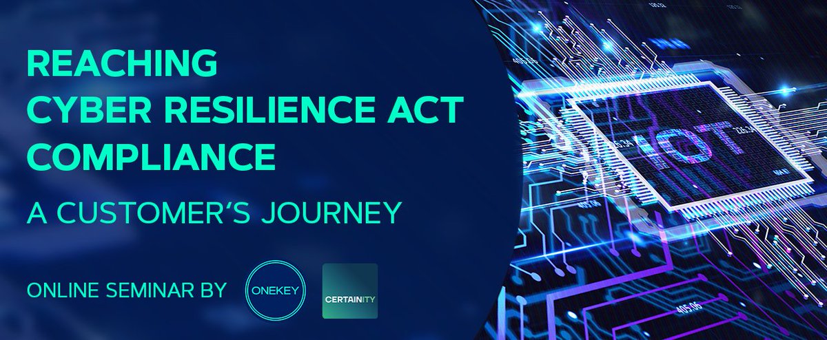 onekey_sec's tweet photo. ππ Discover the journey to Cyber Resilience Act compliance! Join us for an exclusive online seminar with #CERTAINITY and dive into an anonymized case study of a smart production equipment manufacturer's path to CRA compliance. ππ§
https://t.co/6w25T6JwoN https://t.co/ocWPSwgHz3