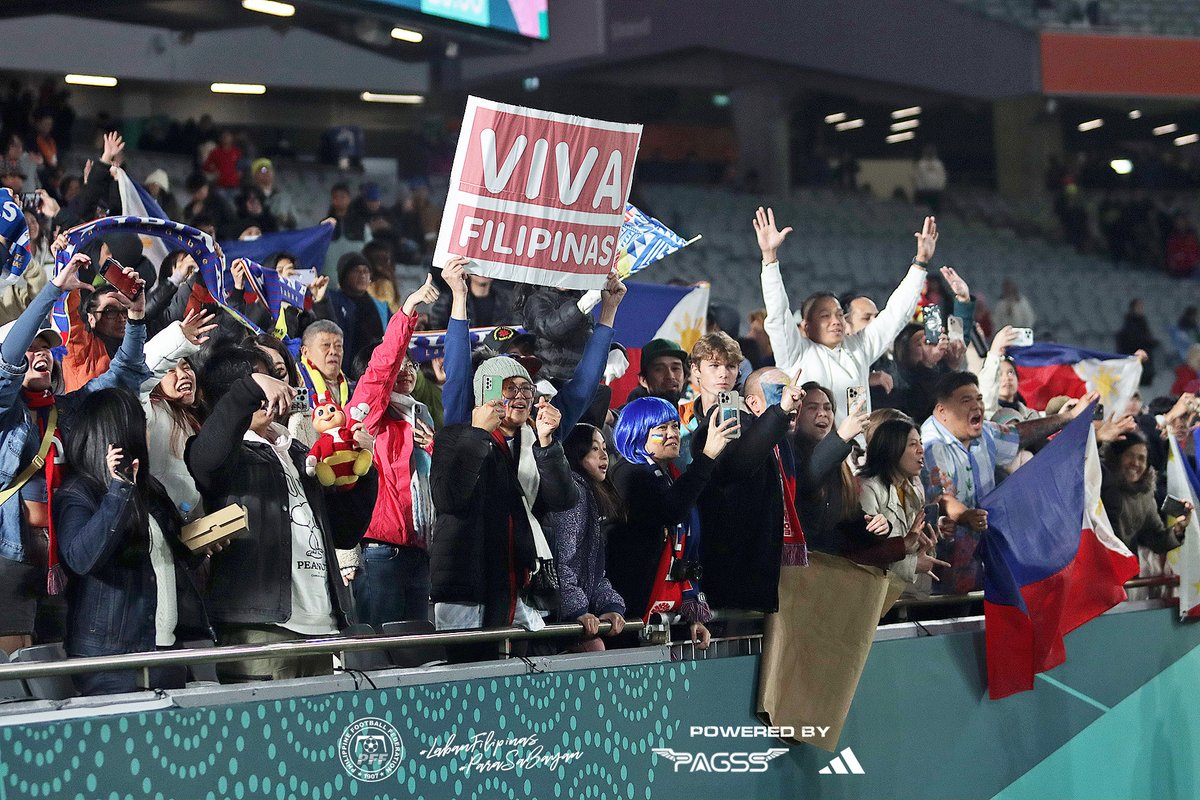 To our 12th men and women, your support and cheers meant 𝙀𝙑𝙀𝙍𝙔𝙏𝙃𝙄𝙉𝙂 to us.

We love you 3⃣4⃣6⃣9⃣7⃣ along with the thousands more who watched in watch parties across the 🇵🇭

𝙏𝙃𝘼𝙉𝙆 𝙔𝙊𝙐!!

🔵🔴🟡 #LabanFilipinas #ParaSaBayan #WinTheMoment #FilipinasTayo #FWWC2023