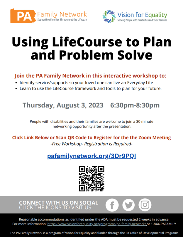 PartnersPIP's tweet photo. Using LifeCourse to Plan and Problem Solve
Aug. 3 6:30pm-8:30pm: https://t.co/iPpF1uOqGC https://t.co/IClMHrZWyT