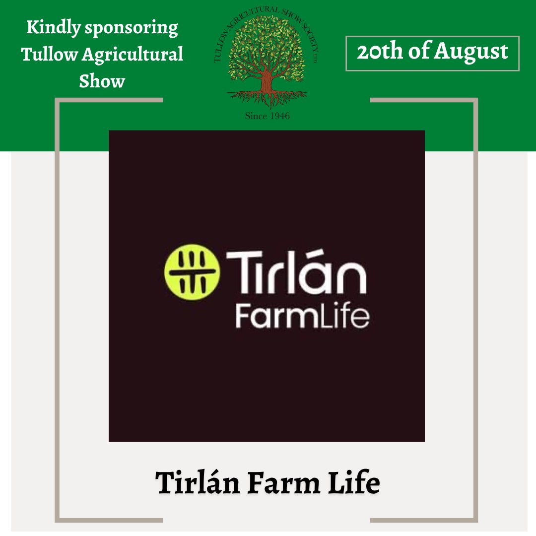 Tullowagrishow's tweet photo. Delighted to share some more of our wonderful sponsors!🥳 We thank them for their generosity and continued support of Tullow Agricultural Show ⭐️

The Show would not be where it is today without their incredible support!

#supportoursponsors https://t.co/EWyzgaDwEW