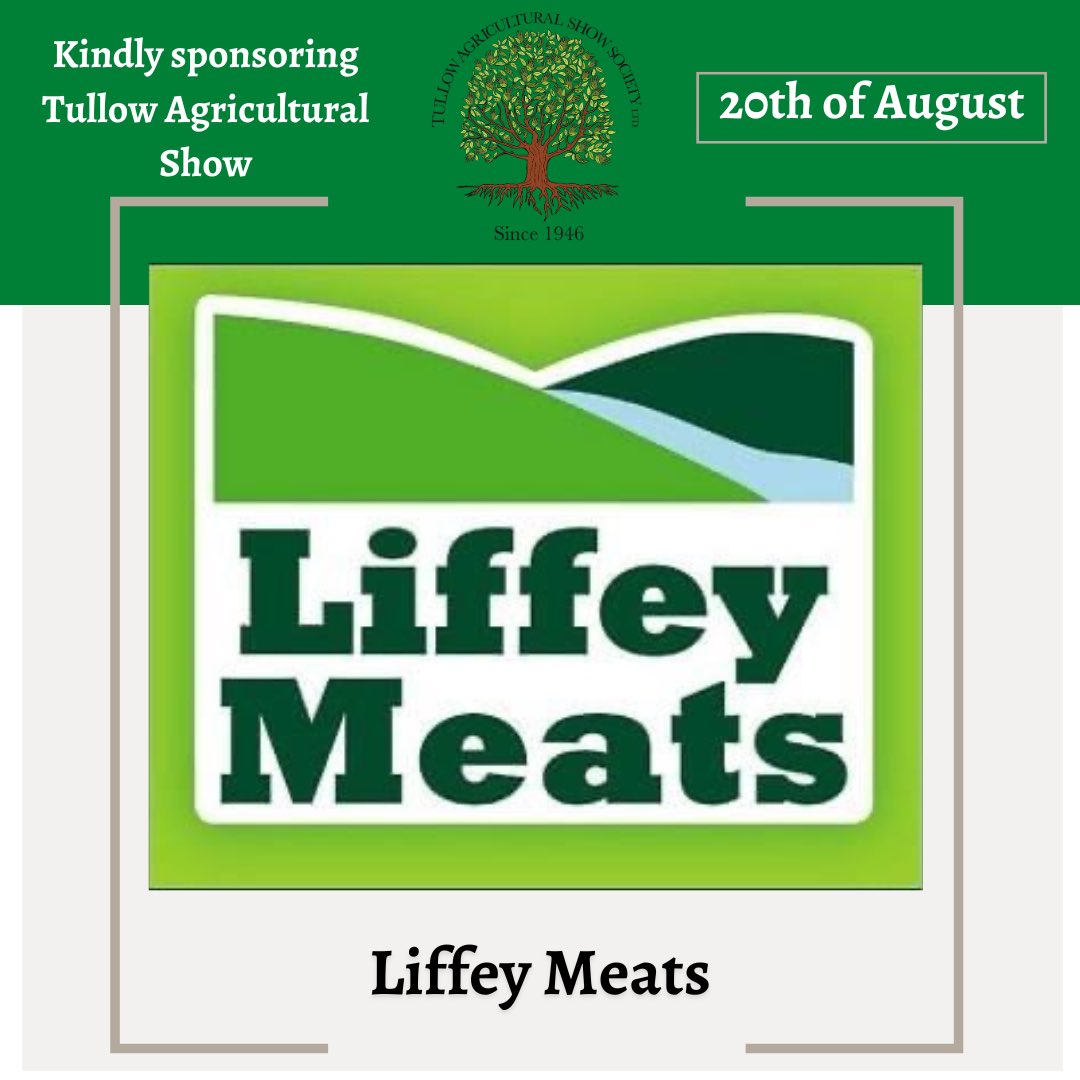 Tullowagrishow's tweet photo. Delighted to share some more of our wonderful sponsors!🥳 We thank them for their generosity and continued support of Tullow Agricultural Show ⭐️

The Show would not be where it is today without their incredible support!

#supportoursponsors https://t.co/EWyzgaDwEW