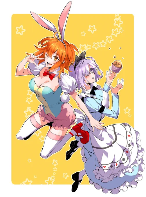 バニーの日らしいのでバニーぐだちゃん&マシュ再掲(グラカニの時のやつ)