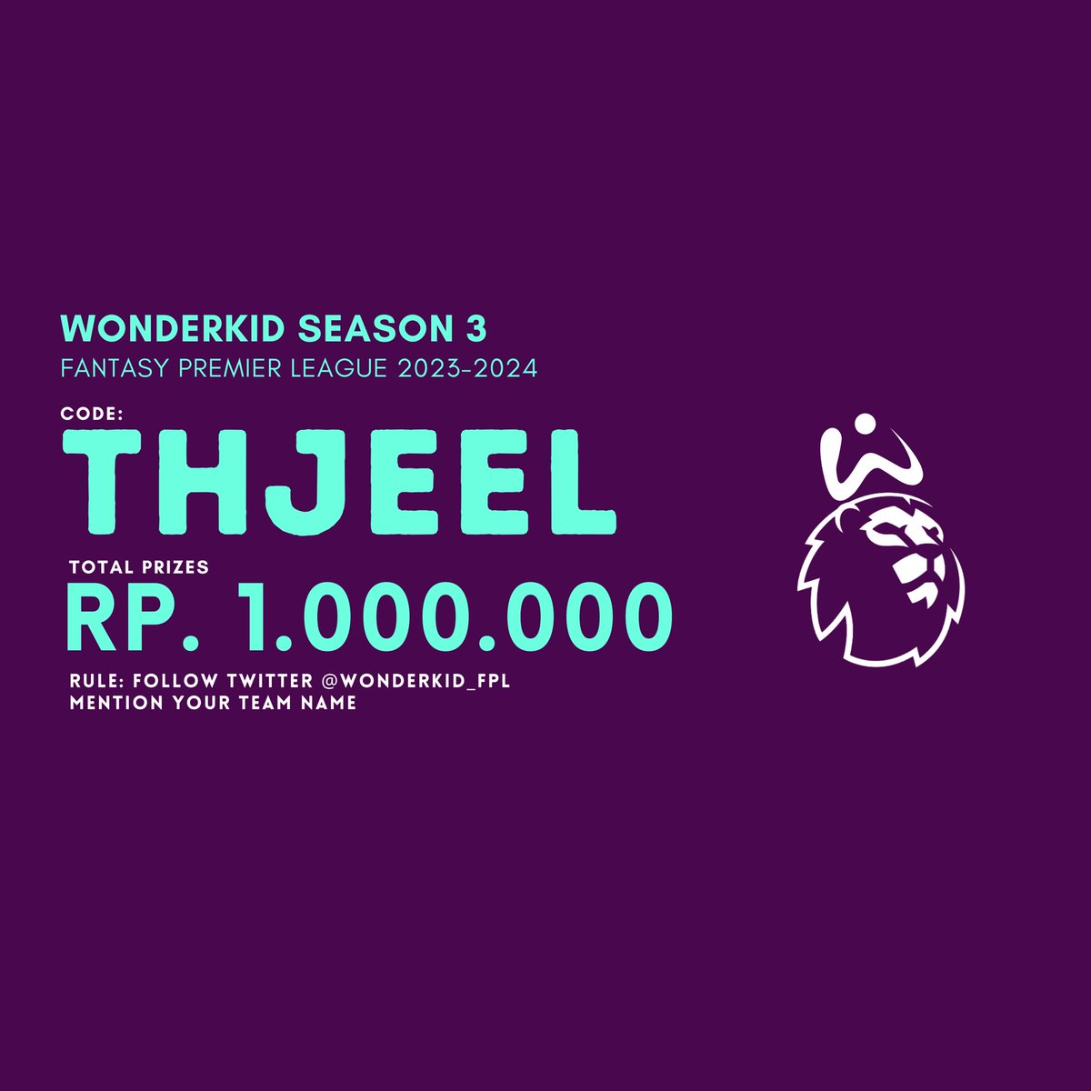Join FPL Wonderkid Season IIII

Rule: follow akun twitter ini dan reply nama tim-mu disini. Total hadiah akhir musim Rp. 1.000.000

#fpl #FPLCommunity #FPLIndonesia