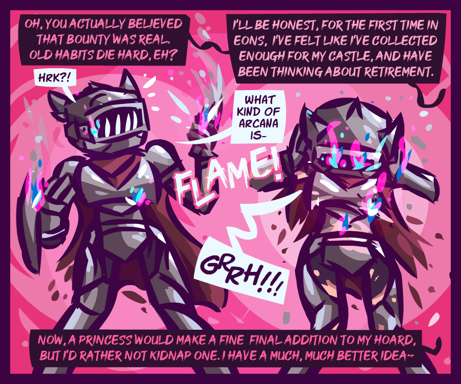 CrownCosmo's tweet photo. 🐲🔥👸 Maybe the real princess was the friends we went along the way~! (or however that saying goes)

This comic was voted in July 2023 by patrons, originally suggested by LucidLucario! Thank you all for participating! :D #tgtf #genderbender #transformation #tsf https://t.co/zVoJH3Odz8