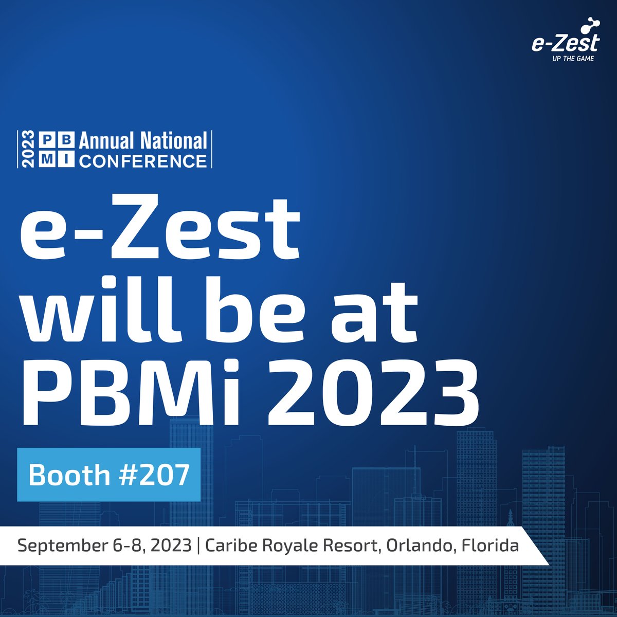 ezest's tweet photo. e-Zest is thrilled to announce that we'll be a proud sponsor at PBMi 2023!  Join us at booth #207 to discover how our innovative PBM services can transform your business. See you there! #PBMi2023 #eZest #PBMservices #Booth207 https://t.co/MmlmDgWPhc