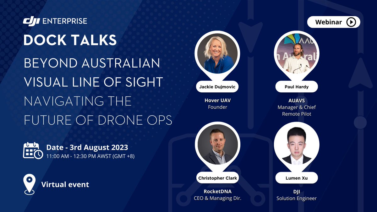 DJIEnterprise's tweet image. Register for this week&apos;s #DockTalks as we go in-depth on the Remote Drone Applications &amp;amp; regulations in Australia. A uniquely diverse group of experts will share their vision and experience with the DJI Dock across various industries. 

Register here 👉 fal.cn/3Aoba
