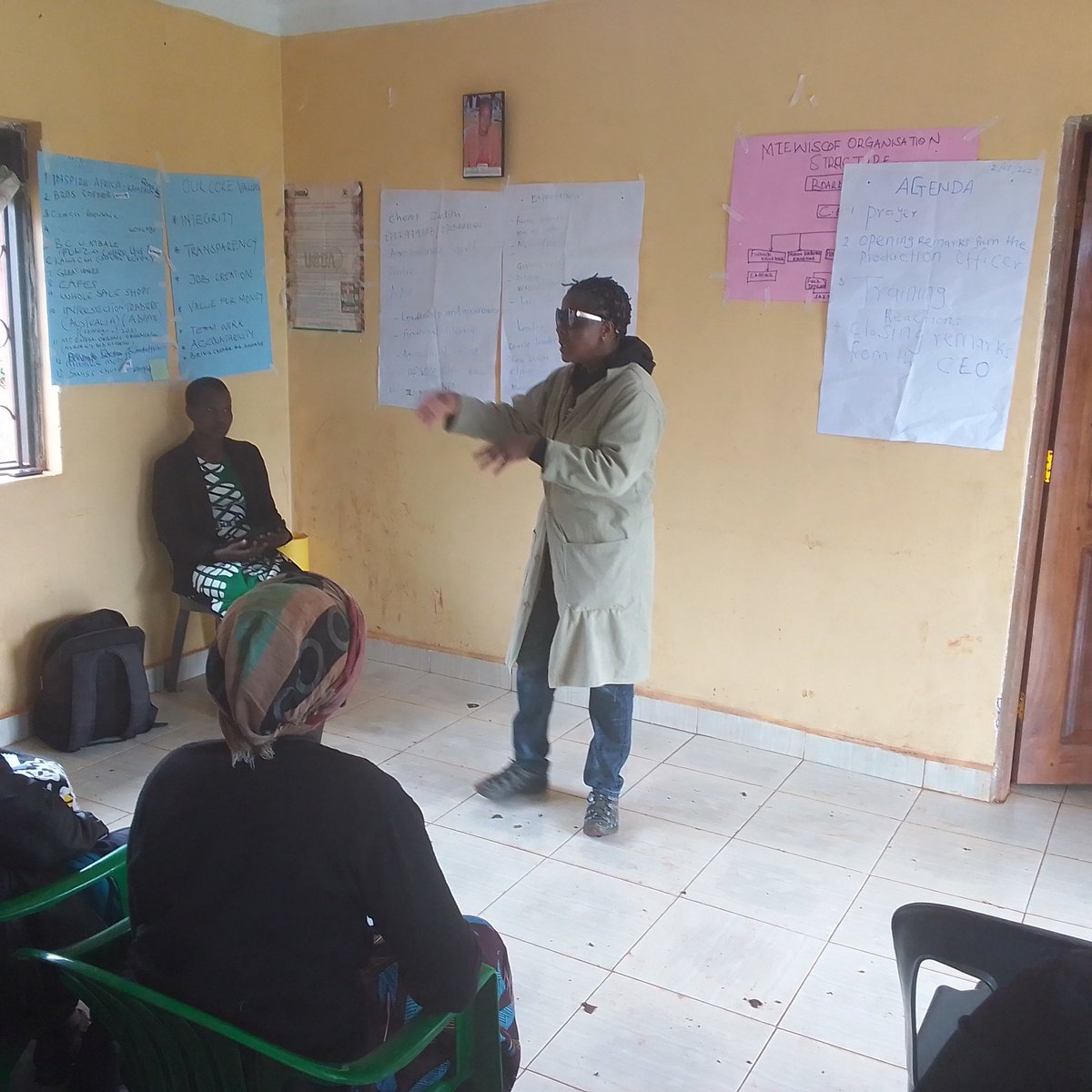 mtewiscof's tweet photo. Our executive director madam Christine Muga taking the podium to discuss the above programs with the coffee farmers https://t.co/FtDsk7Venn