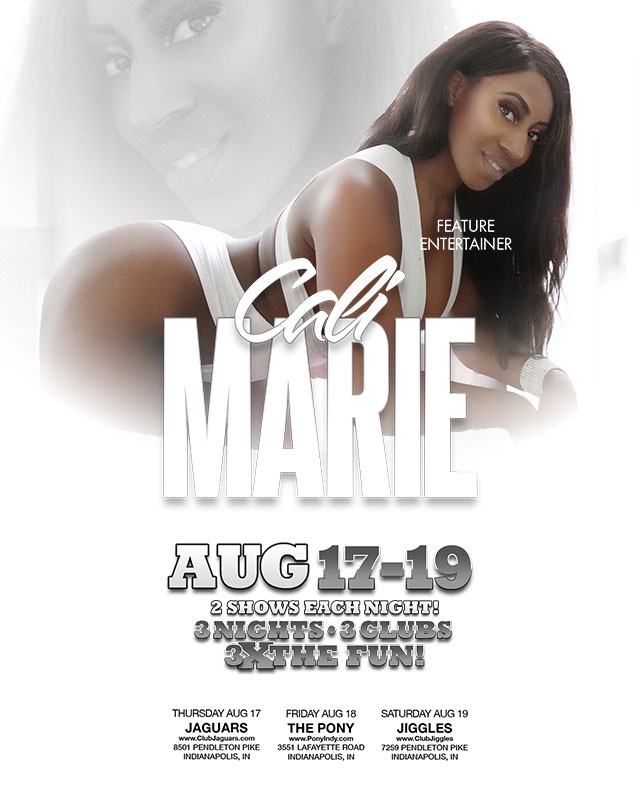 indy_pony's tweet photo. t's official - Cali Marie is coming to INDY this August! 🤩 Join us for 3x the fun at Jaguars, Pony &amp; Jiggles over 3 nights, August 17-19. Make sure you don't miss out on all the fun! 
.
.
.
#CaliMarie #INDYFun #LetThePartyingBegin #IndyTakeoverTour https://t.co/lUDcHK0auF