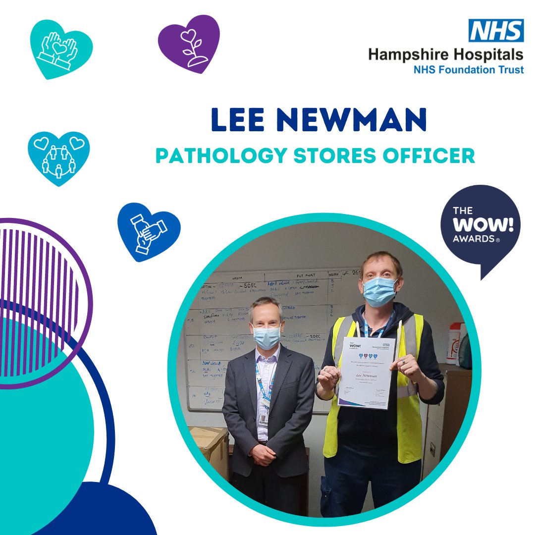 WOW! Congratulations to Lee! 💙 Through @thewowawards we at Hampshire Hospitals recognise our incredible staff’s dedication to living our CARE values. Take a look at more winners and nominations at hampshire.thewowawards.co.uk