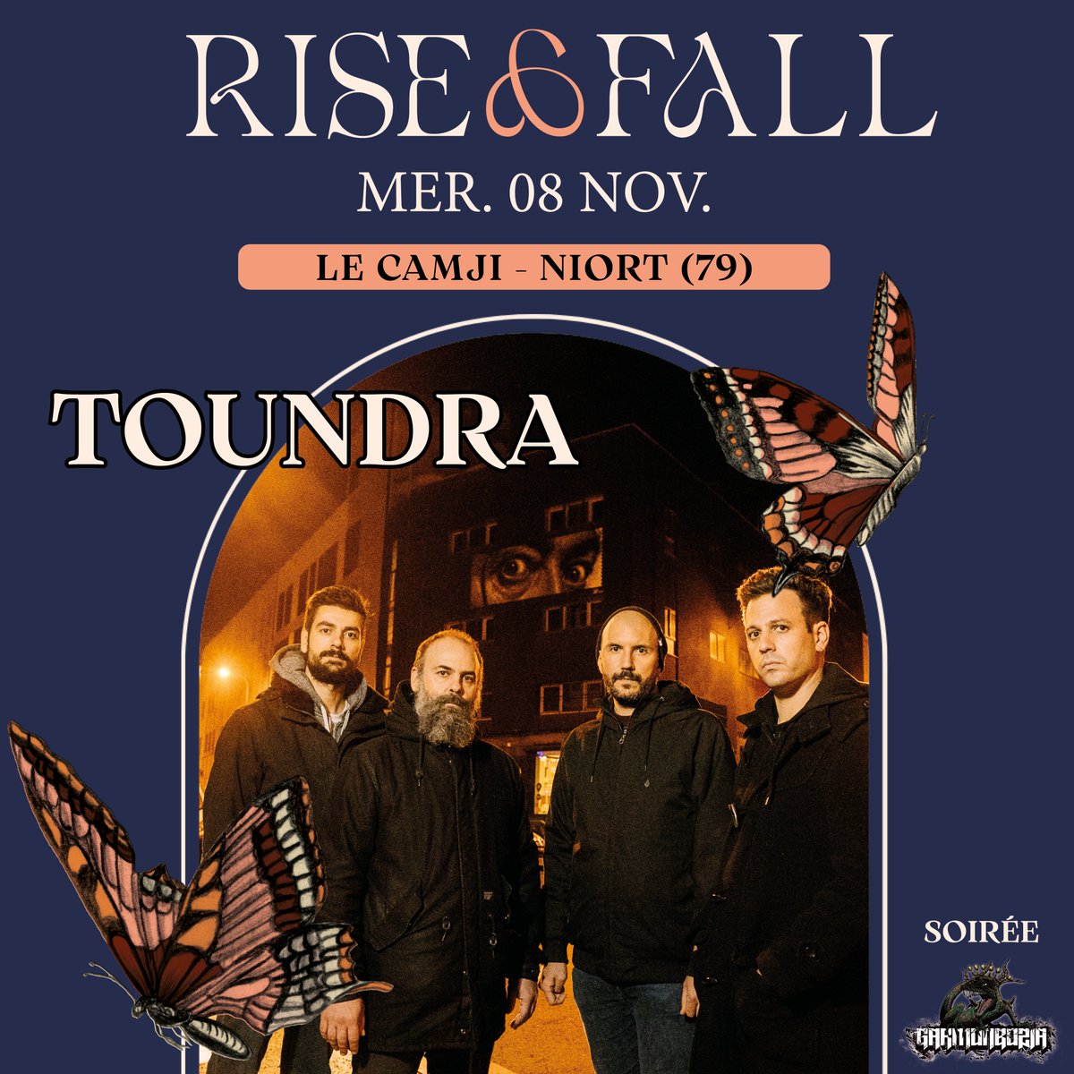 RiseAndFallFest's tweet photo. Le mercredi 8 novembre, Toundra et monkey3 débarqueront au📍Camji pour une soirée psyche-instrumentale !! 🖐👁🐍⌛

𝐎𝐮𝐯𝐞𝐫𝐭𝐮𝐫𝐞 𝐝𝐞 𝐥𝐚 𝐛𝐢𝐥𝐥𝐞𝐭𝐭𝐞𝐫𝐢𝐞 : 𝐯𝐞𝐧𝐝𝐫𝐞𝐝𝐢 𝟏𝟖 𝐚𝐨𝐮̂𝐭. https://t.co/RtS9w49Kpc