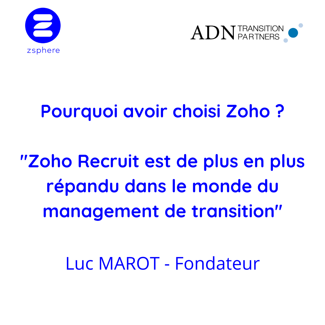ZSphere_France's tweet photo. BUSINESS CASE AVEC ADN TRANSITION PARTNERS 

Découvrez comment ZSphere a aidé ADN PARTNER à mettre en place son nouvel ATS : Zoho Recruit !

Lire le témoignage complet ici : https://t.co/eIv5aUDDwg https://t.co/XevV7JkZvq