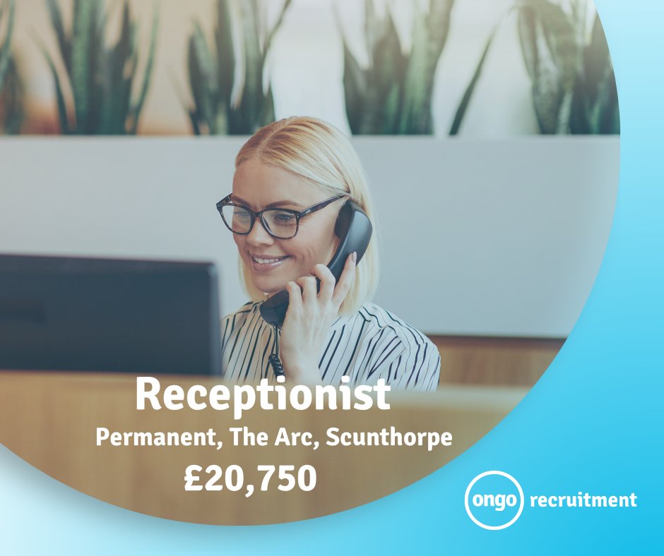 We are seeking a vibrant customer service Receptionist with a salary of £20,750 to work at our flagship community centre, The Arc in Westcliff Scunthorpe.  

For more information and to apply - ongorecruitment.co.uk/looking-for-a-…