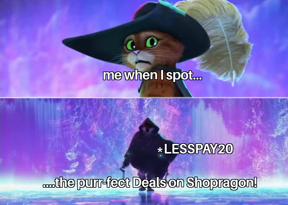 shopragon's tweet photo. "Who needs a sword when you've got ShopRagon's incredible deals? Pounce on the best bargains and shop like a true champion! 🐱💰 #ShopRagon #PurrfectDeals #ShopNow" https://t.co/O3wJMnoYZN