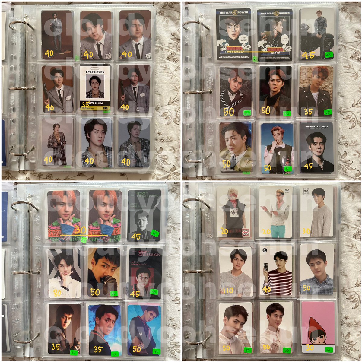 cloudyoohsehun's tweet photo. [WTS / HELP RT] 🇲🇾 only 

EXO Sehun Non-Album Photocards

Updated available list 🎀 Price stated in the pics, if ure interested you may reply to this tweet or chat me on telegram 🫶🏻 some pcs still can nego ~ 

https://t.co/eyuF2HuErh https://t.co/pilc5uMjxN