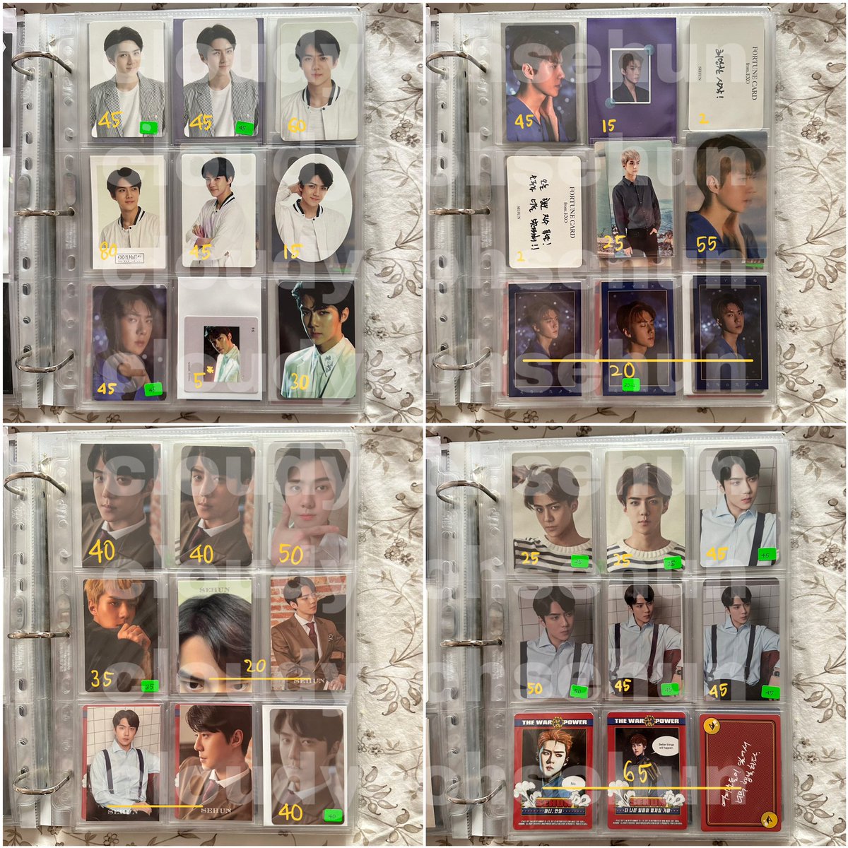 cloudyoohsehun's tweet photo. [WTS / HELP RT] 🇲🇾 only 

EXO Sehun Non-Album Photocards

Updated available list 🎀 Price stated in the pics, if ure interested you may reply to this tweet or chat me on telegram 🫶🏻 some pcs still can nego ~ 

https://t.co/eyuF2HuErh https://t.co/pilc5uMjxN
