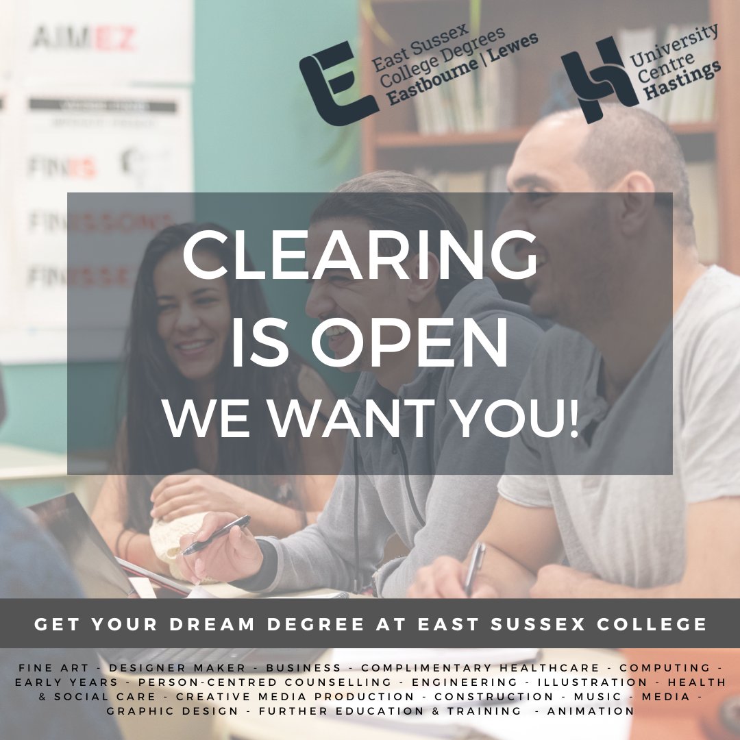 _ESC_UC's tweet photo. 🔍 Didn't secure your desired university spot? No worries! East Sussex College Clearing is here to help you soar to new heights and achieve your academic dreams.

We have limited spots available for students like you. Enquire at helloHE@escg.ac.uk 👏

#clearing #university #uni https://t.co/xkA74WUxNa