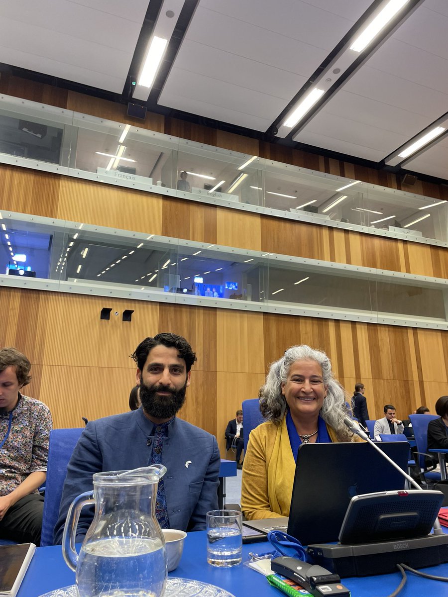 Co-directors Emad Kiyaei and @sharondolev deliver METO’s statement on the #WMDFZME at #NPT2023. With a call to action for the #JCPOA, they remind us that all that is needed for progress on the Zone is “good will, the rest are just details”.