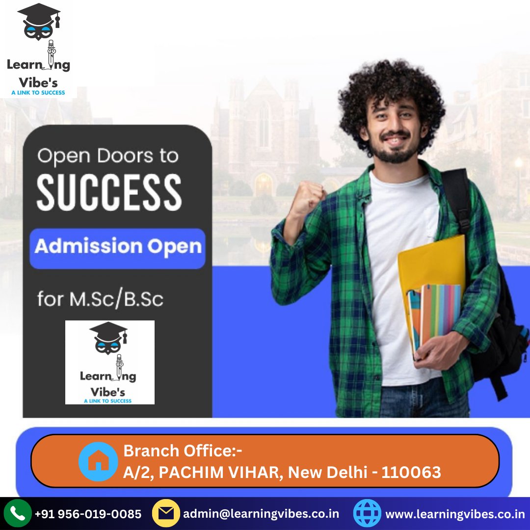 learning_vibe's tweet image. Unlock your potential and step into a world of success! Admission is now open for M.Sc/B.Sc at Learning Vibes.

For more info:
Call us: +91 9560190085
.
.
#education #learningvibes #coaching #institute #tuition #BBA #mba #mbbs #students #HaryanaNews #paschimvihar
